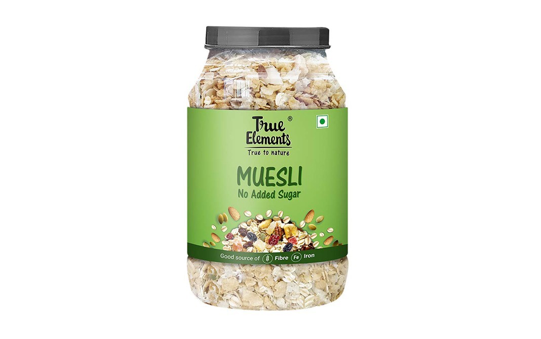 True Elements Muesli No Added Sugar    Plastic Jar  1 kilogram